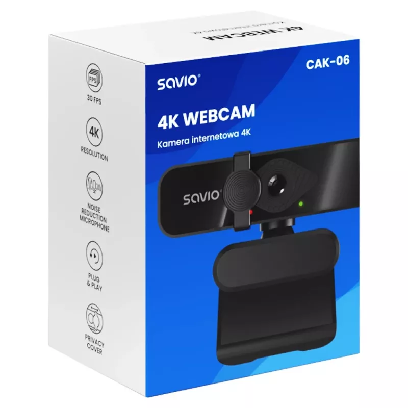 Webcam Savio CAK-06 3840 x 2160 píxeles USB negra