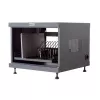 Estante organizador de cables TECHLY 367652 con fijación adhesiva 3M, acero, 550×550×410 mm, negro