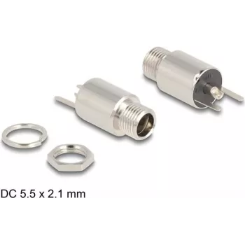 DeLOCK conector DC 5,5 x 2,1 mm conector hembra versión soldadura de montaje 20 V 9 A