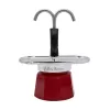 Bialetti Mini Express Magritte cafetera moka roja, plateada