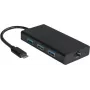VALUE 12.99.1109 Convertidor USB 3.2 Gen 1 Type-C a Gigabit Ethernet con hub USB 3.0 de 3 puertos, negro