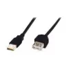 Digitus - Cable de extensión USB - USB Type-A, 4 pines (M) - USB Type-A, 4 pines (H) - 3,0 m (USB / USB2.0) - Negro (AK-300202-030-S)