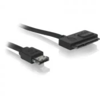 Cable SATA DeLOCK Power Over eSATA 22 pines 0,5 m negro
