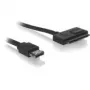 Cable SATA DeLOCK Power Over eSATA 22 pines 0,5 m negro