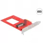 Tarjeta DeLOCK PCI Express x4 a 1 U.3 interno rojo plata
