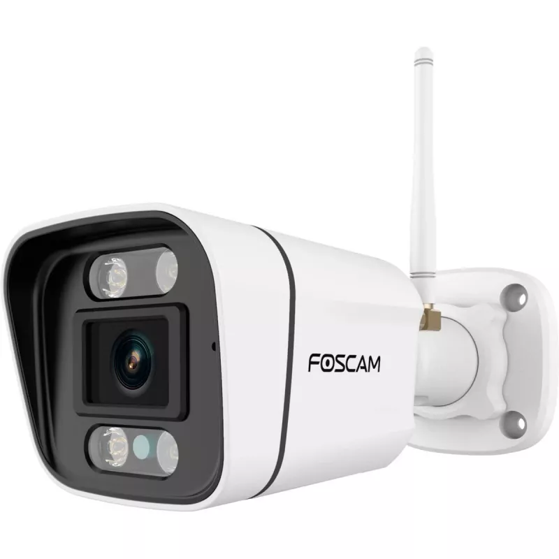 Cámara de vigilancia Wi-Fi Foscam V8P blanca 8MP (3840x2160), WLAN de doble banda, foco y sirena de alarma integrados (V8P-W)