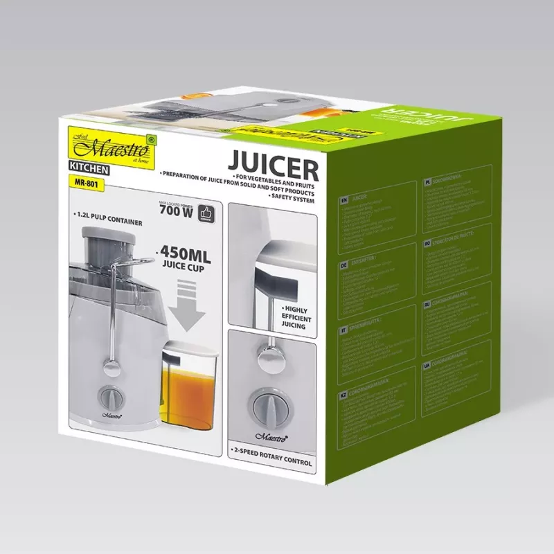 Maestro MR-801 licuadora de frutas, 700 W, gris