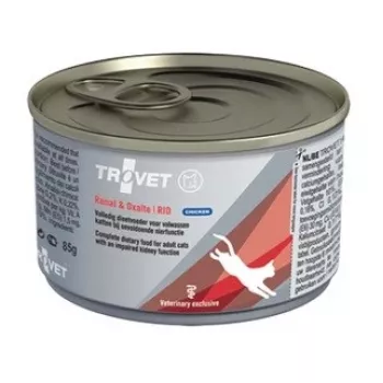 Comida húmeda para gatos TROVET Renal & Oxalate RID Chicken 100 g dieta veterinaria para el apoyo de las vías urinarias