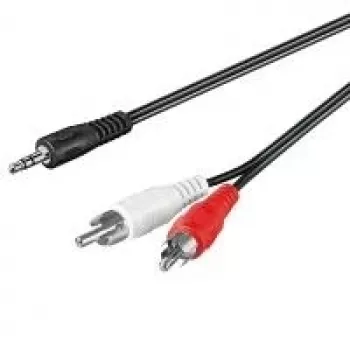 Wentronic Goobay cable adaptador de jack 3,5 mm a RCA HQ, negro, 1 m – conector macho de jack 3,5 mm (3 polos, estéreo) a 2 conectores macho RCA (audio izquierda/derecha) (51648)