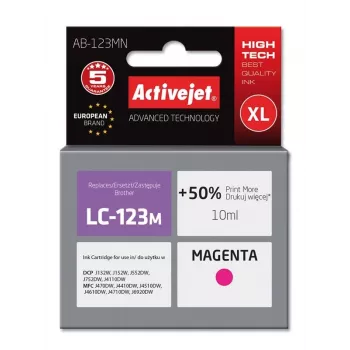 Activejet AB-123MN Tinta (sustituto de Brother LC123M/121M; Supreme; 10 ml; magenta)