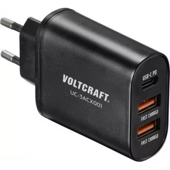 VOLTCRAFT UC-3ACX001 VC-12231145 Cargador USB adaptador de enchufe corriente de salida (máx.) 3000 mA 3 x USB, conector hembra USB-C™ (Power Delivery) (VC-12231145)