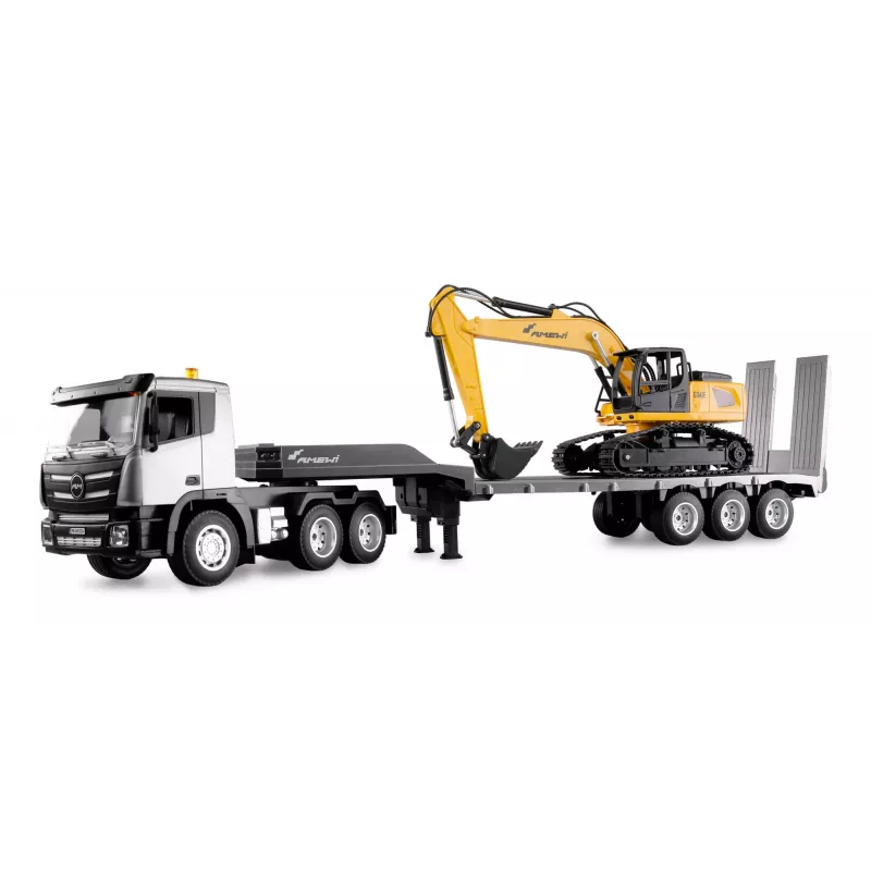 Set Amewi 2 en 1 de camión grúa y excavadora G836E/G041E 1:24 RTR