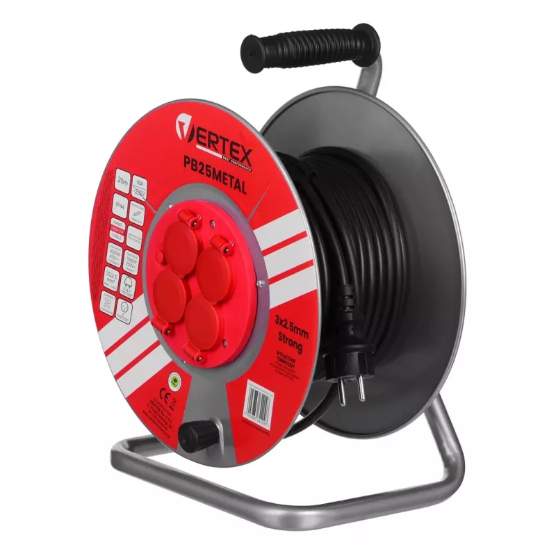 Alargador VERTEX PB25METAL 3x2,5 mm negro
