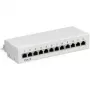 Wentronic Goobay Panel de conexiones CAT 6 mini/sobremesa, 12 puertos, gris – STP apantallado, gris (69306)