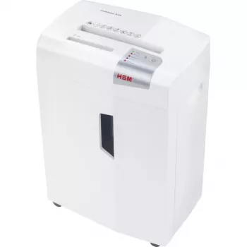Destructora de documentos HSM X15, corte en partículas P-4, 23 cm de ancho de trabajo, capacidad 16 hojas, contenedor 26 L, plateado