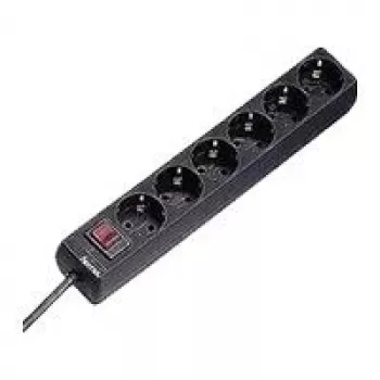 Hama 00030394 protector contra sobretensiones negro 6 tomas AC 230 V 1.4 m