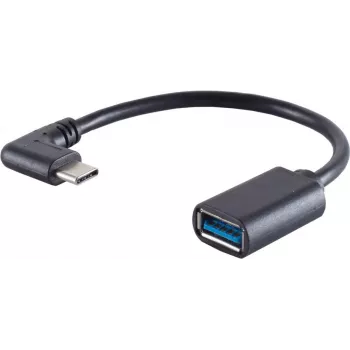 Cable USB S/CONN 13-30010 USB 3.2 Gen 1 0,1 m USB C USB A Negro