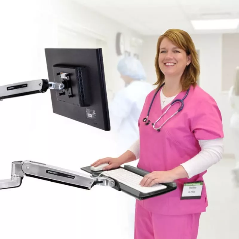 Brazo de teclado para montaje en pared Ergotron LX Sit-Stand