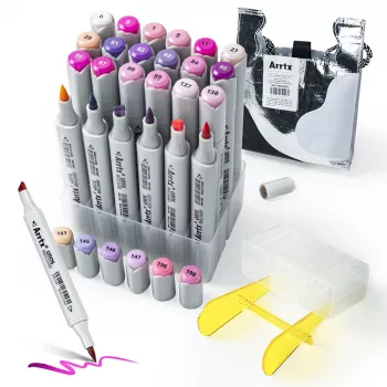 Rotuladores de doble punta Arrtx LC302505 — 24 colores, set de tonos violeta