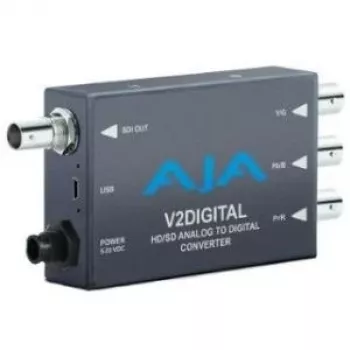 AJA V2Analog convertidor mini HD/SD-SDI a analógico - + 5-20 VDC, 3 vatios - dipswitch externo - control (local / remoto) (V2Analog)