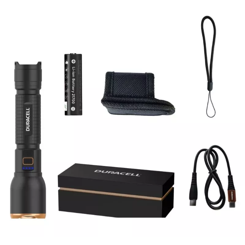 Linterna Duracell DF3000R, negra