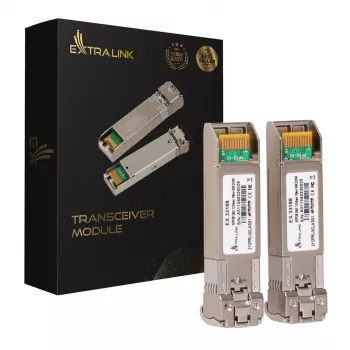 Extralink SFP28 25G pack de 2 | Módulo SFP28 | 25Gbit/s, LC/UPC dúplex, 1310nm, 10km, monomodo, DOM módulo transceptor de red