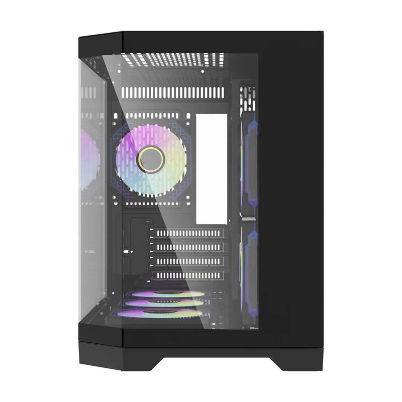 Darflash FT418 Caja de ordenador + 6 ventiladores aRGB (negro)