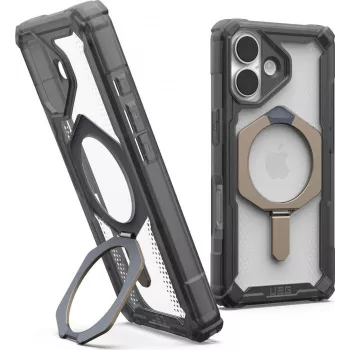 UAG Urban Armor Gear Plasma XTE MagSafe Kickstand funda | Apple iPhone 17 | ash (transparente)/titan | 114526113136 (114526113136)