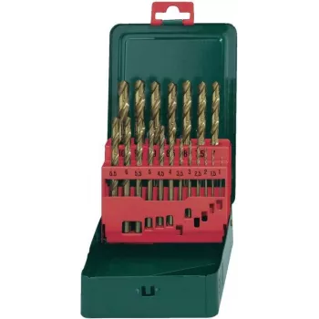 Juego de brocas Metabo 627156000 — HSS, recubiertas de TiN, 19 piezas