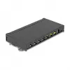 Patch panel DELOCK mini sobremesa RJ45 8 puertos Cat.6A apantallado negro para mesa, pared o carril DIN