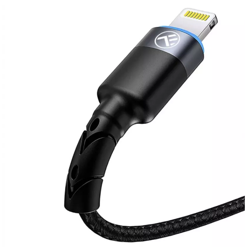 Cable de datos USB a Lightning Tellur 1,2 m nailon trenzado negro