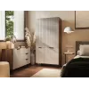 Armario Cama Meble ALMERA Cama 5 90x52x185 cm, marco nogal, puertas cashmere, 6 baldas