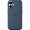 Apple MYY23ZM/A funda de silicona con MagSafe para iPhone 16, azul denim