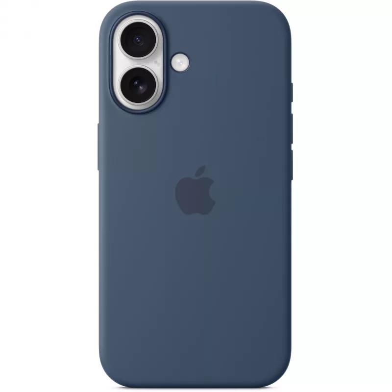 Apple MYY23ZM/A funda de silicona con MagSafe para iPhone 16, azul denim