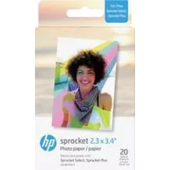Papel fotográfico HP Sprocket Plus 5,8 x 8,6 cm (20 hojas) para impresión móvil instantánea