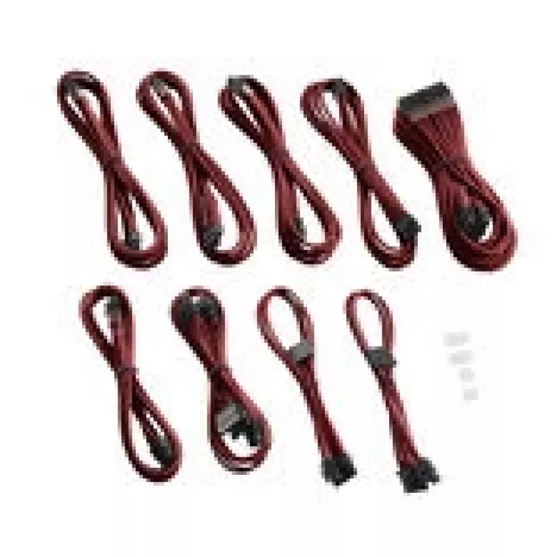 Kit de cables CableMod PRO Series ModMesh C-Series RMi & RMx - kit de cables de alimentación - moldeado - Blood Red (CM-PCSR-FKIT-NKBR-R)