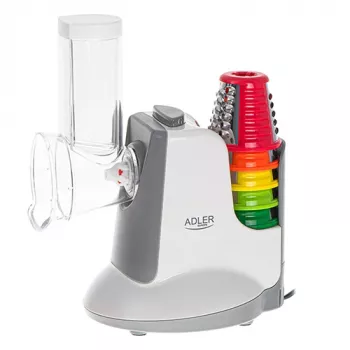 Cortador de verduras Adler AD 4815, 150 W, 5 boquillas, carcasa de ABS, blanco/gris