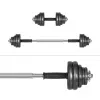 REBEL ACTIVE mancuernas ajustables en maletín 30 kg con barra