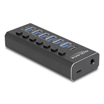 DeLOCK 64326 Hub de interfaz USB 3.2 Gen 2 (3.1 Gen 2) Type-C 10000 Mbit/s Negro
