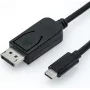 Roline - Adaptador de vídeo externo - USB-C 3.1 - DisplayPort - Negro