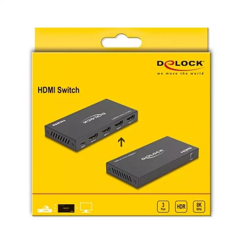 Switch HDMI DeLOCK 3 x HDMI entrada a 1 x HDMI salida 8K 60 Hz