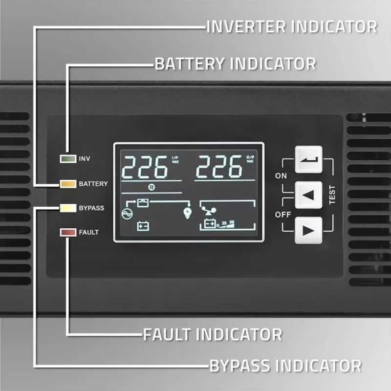 SAI Qoltec AWARYJNY DO RACK 3KVA 3000W factor de potencia 1.0 LCD EPO USB online (3VA, 3000W, SAI online de doble conversión), SAI