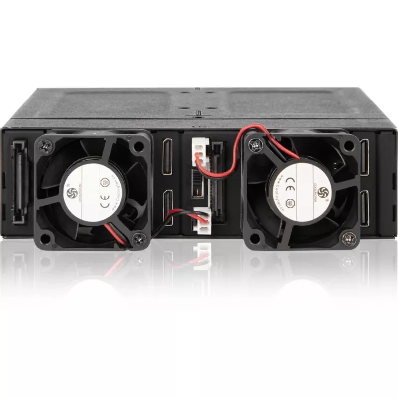 ICY DOCK - ToughArmor MB720MK-B V3 - 4x PCIe 4.0 M.2 NVMe a 4x OCuLink en 1x bahía de 5,25 marco móvil metal negro con bloqueo de llave (compatible con Tri-Mode)