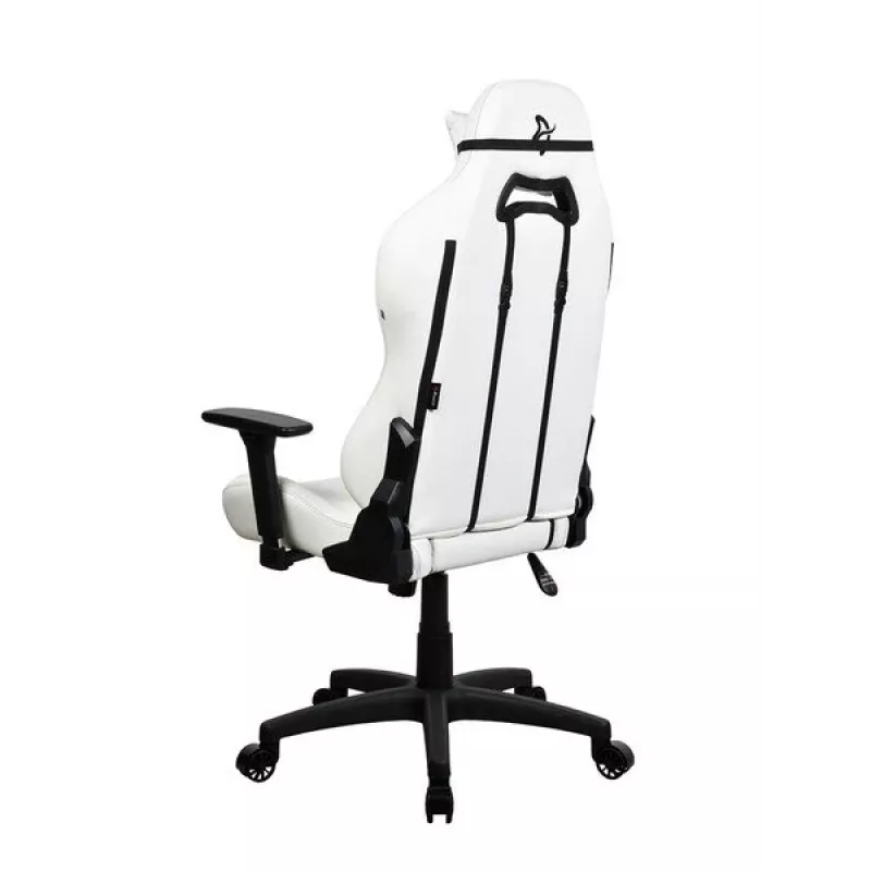 Silla gaming Arozzi Torretta SoftPU — blanco, revestimiento Soft-PU, reposabrazos ajustables, respaldo reclinable