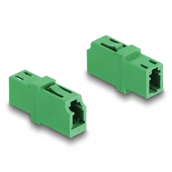 Acoplador de fibra óptica LC simplex hembra a LC simplex hembra APC verde DeLOCK 87984