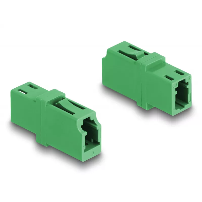 Acoplador de fibra óptica LC simplex hembra a LC simplex hembra APC verde DeLOCK 87984