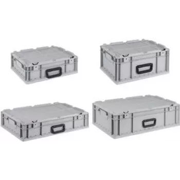 Caja de almacenamiento allit ProfiPlus EuroCarry 417 — gris polipropileno con tapa