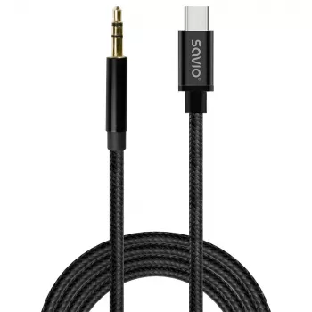 Cable de audio Savio CL-187 1m negro conector macho a conector macho