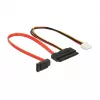 Cable SATA DeLOCK 0,3 m SATAIII 7p + Floppy 4p/SATAIII 22p