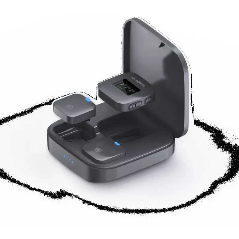 Kit de micrófono inalámbrico Plusonic PS-TDS8 con conectividad USB-C, Lightning y 3,5 mm